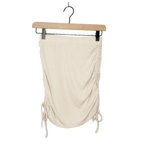 NWT LA Hearts Neutral Cream Cinched Side Ribbed Knit‎ Mini Skirt XS